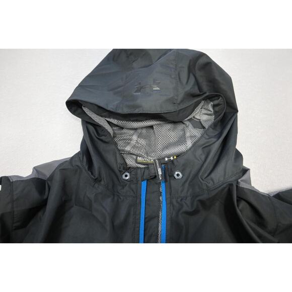 Under Armour Track Jacket Hoodie Lined Full Zip Black Athletic Mens Size Medium - Picture 8 of 11